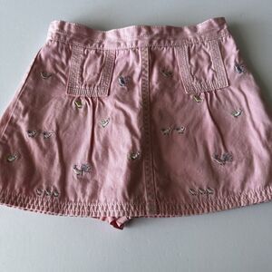 Gymboree A Bird's Life 2005 Pink Embroidered Skirt w/bloomer Skort Size 3 Girls